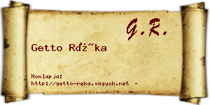Getto Réka névjegykártya
